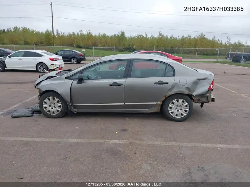 HONDA CIVIC 2007, VIN 2HGFA16337H033385