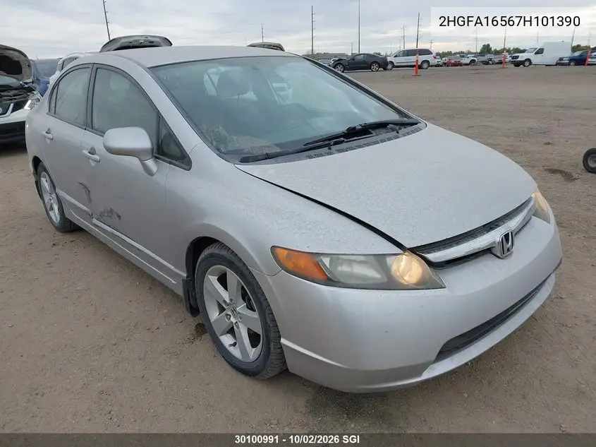 HONDA CIVIC 2007, VIN 2HGFA16567H101390