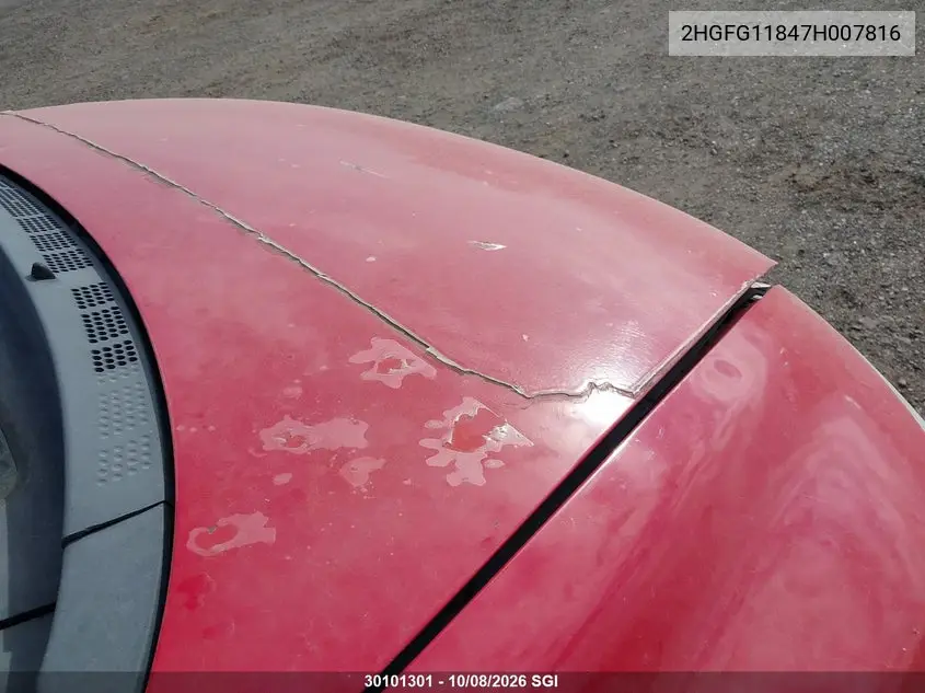 2007 HONDA CIVIC VIN 2HGFG11847H007816 — фото 6