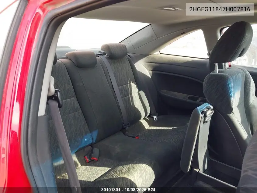 2007 HONDA CIVIC VIN 2HGFG11847H007816 — фото 8