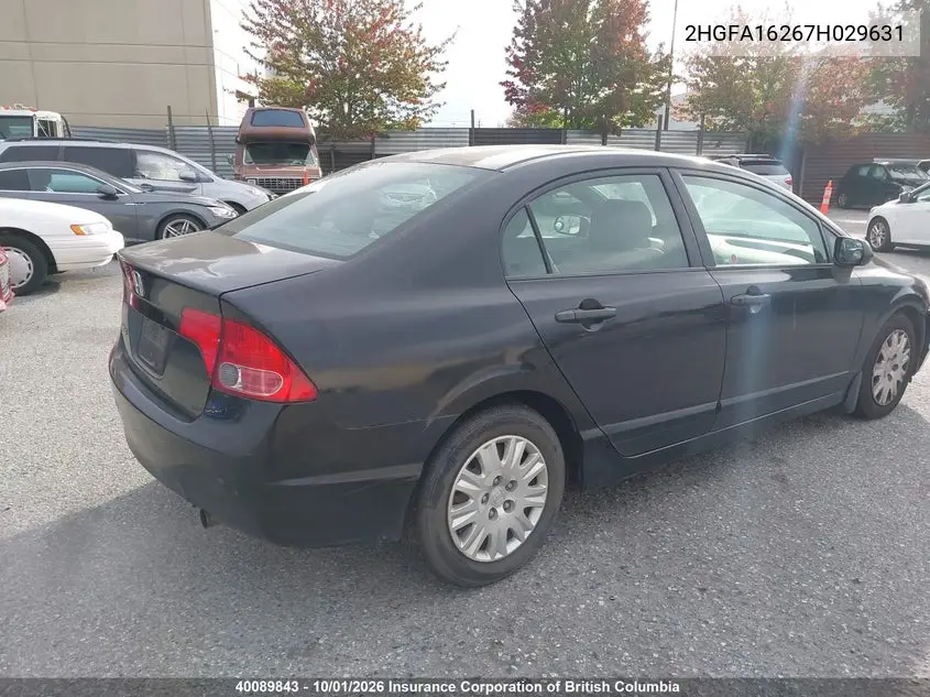 2007 HONDA CIVIC VIN 2HGFA16267H029631 — фото 4