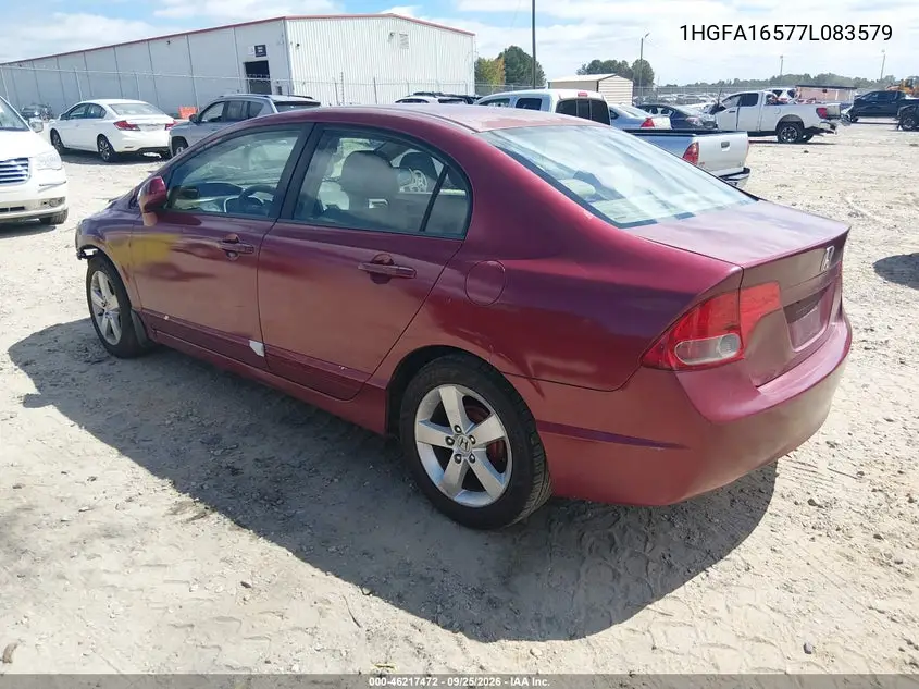 2007 HONDA CIVIC VIN 1HGFA16577L083579 — фото 3