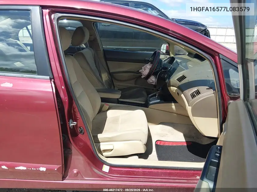 2007 HONDA CIVIC VIN 1HGFA16577L083579 — фото 5
