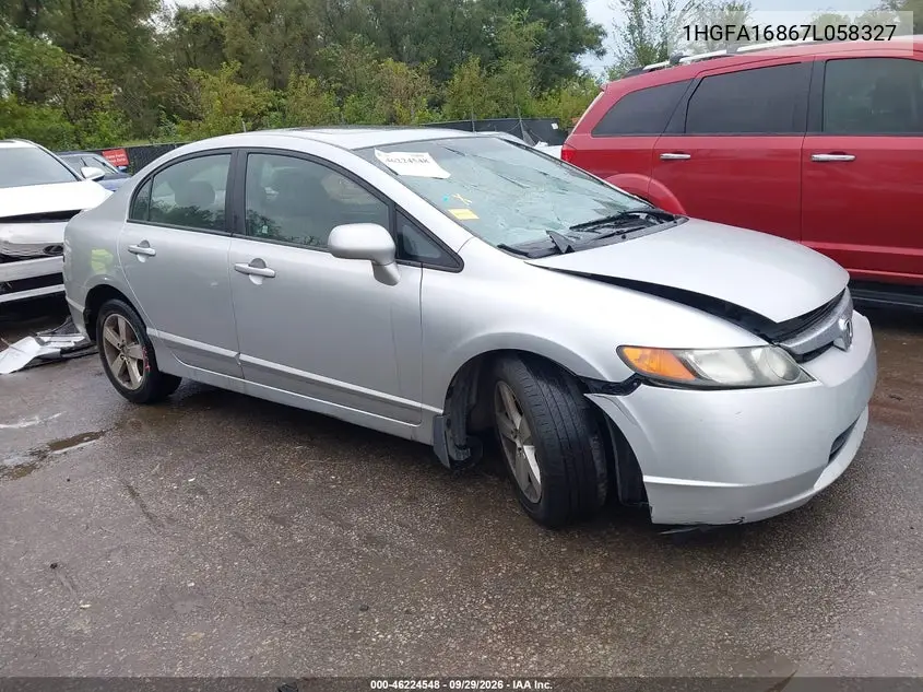 HONDA CIVIC 2007, VIN 1HGFA16867L058327