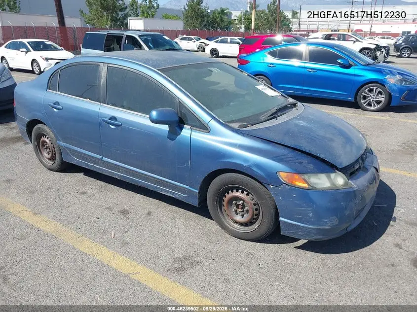 HONDA CIVIC 2007, VIN 2HGFA16517H512230