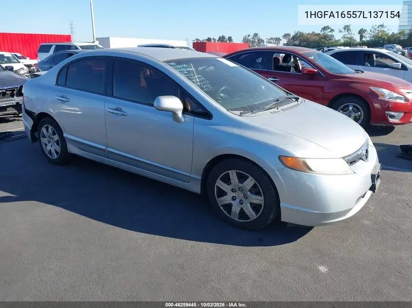 HONDA CIVIC 2007, VIN 1HGFA16557L137154