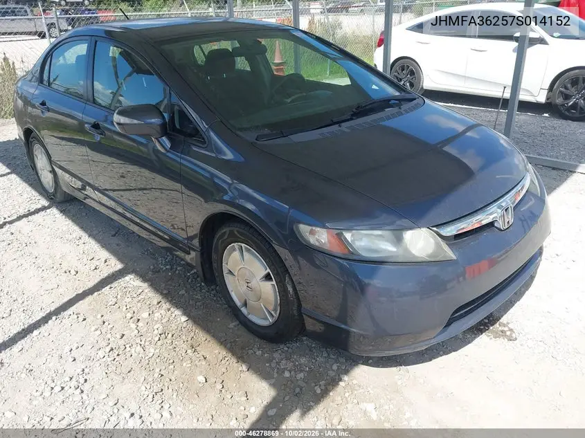 HONDA CIVIC 2007, VIN JHMFA36257S014152