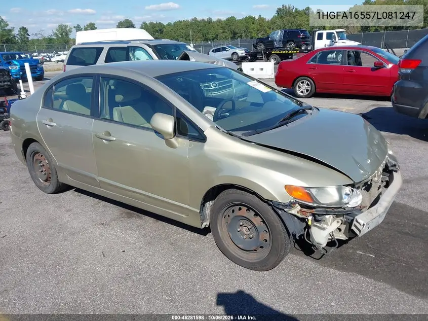 HONDA CIVIC 2007, VIN 1HGFA16557L081247