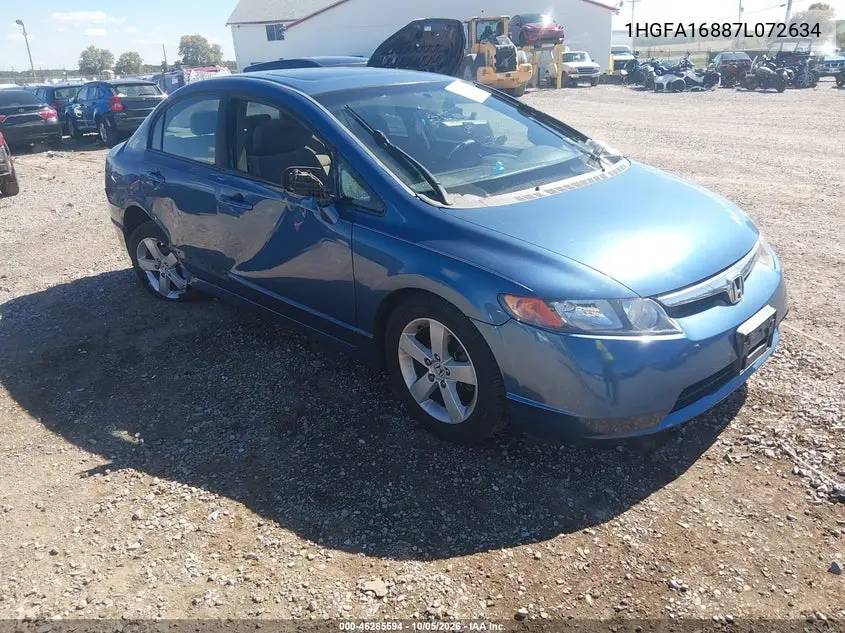 HONDA CIVIC 2007, VIN 1HGFA16887L072634
