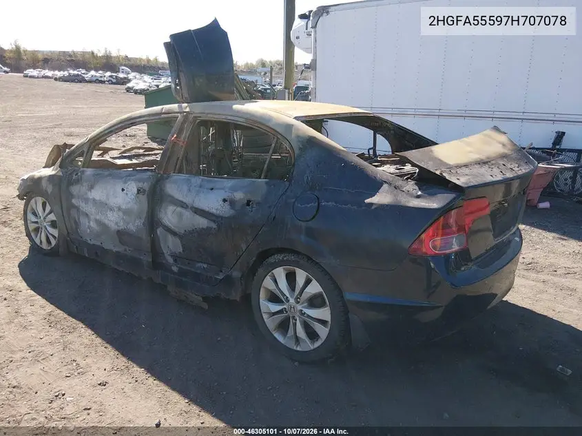 HONDA CIVIC 2007, VIN 2HGFA55597H707078