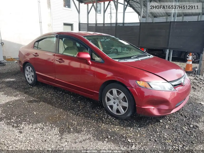 HONDA CIVIC 2007, VIN 2HGFA16537H512911