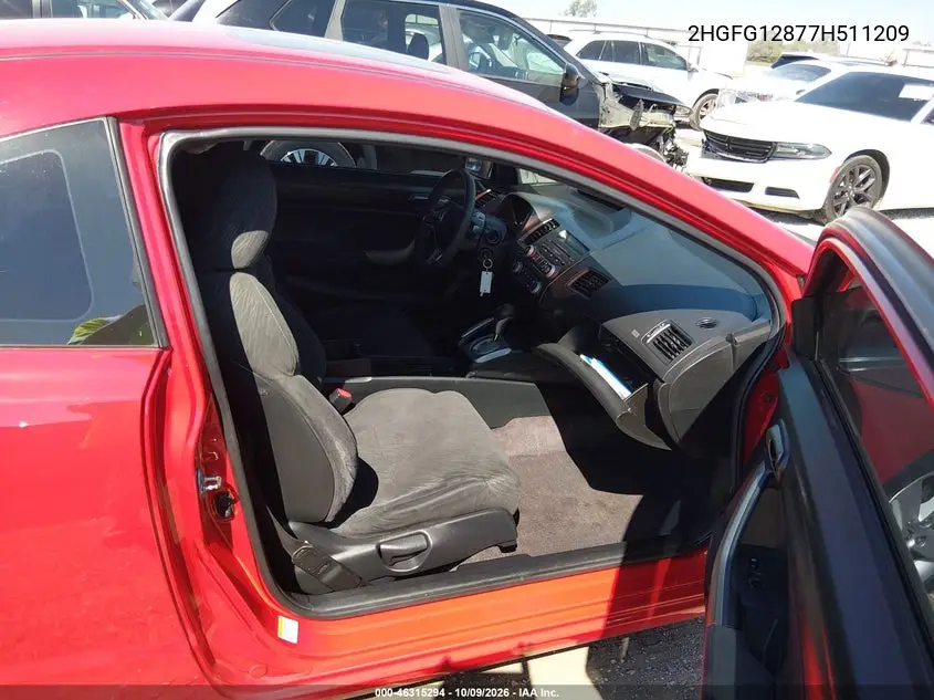 2007 HONDA CIVIC VIN 2HGFG12877H511209 — фото 5