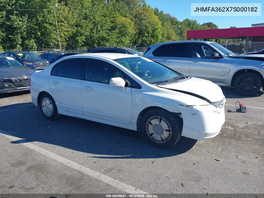 HONDA CIVIC 2007, VIN JHMFA362X7S000182