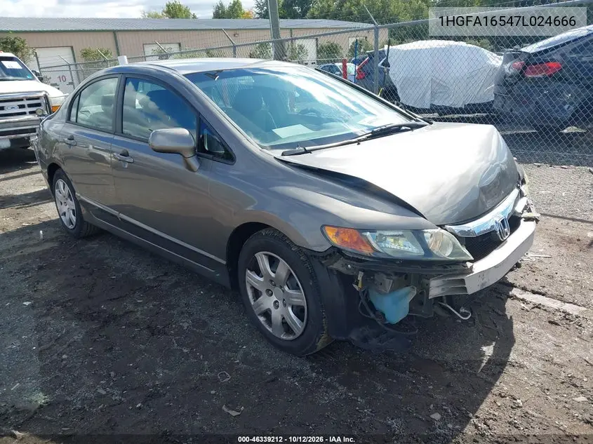 HONDA CIVIC 2007, VIN 1HGFA16547L024666
