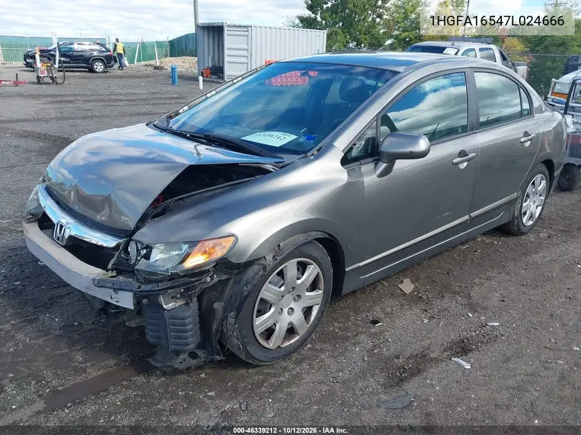 2007 HONDA CIVIC VIN 1HGFA16547L024666 — фото 2