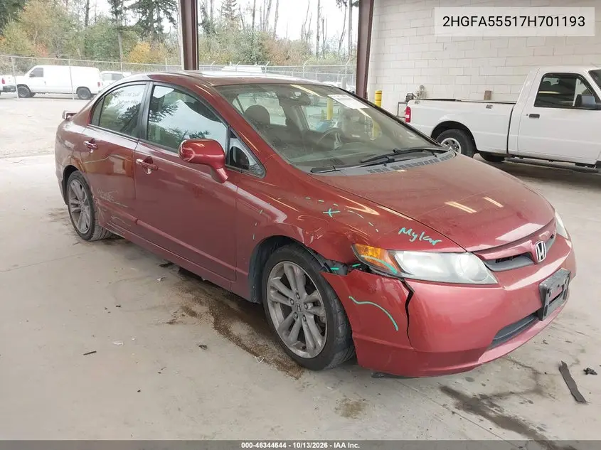 HONDA CIVIC 2007, VIN 2HGFA55517H701193