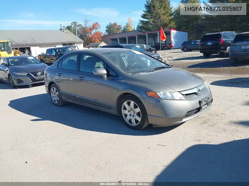 HONDA CIVIC 2007, VIN 1HGFA16577L035807