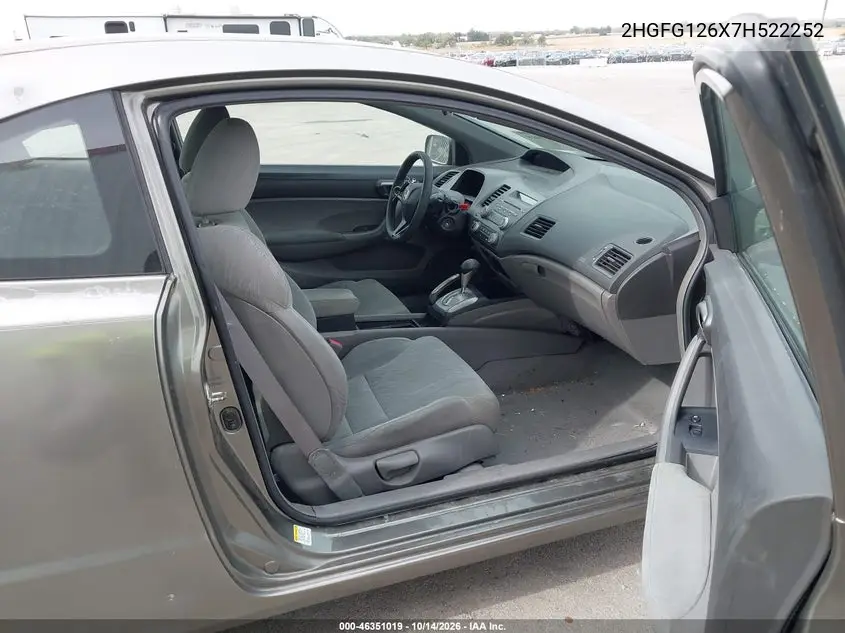 2007 HONDA CIVIC VIN 2HGFG126X7H522252 — фото 5