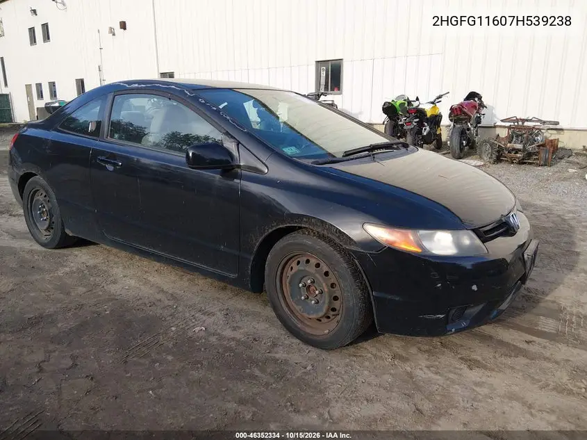 HONDA CIVIC 2007, VIN 2HGFG11607H539238