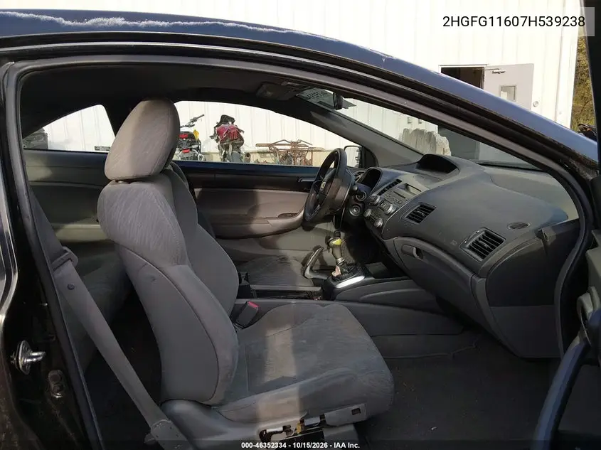 2007 HONDA CIVIC VIN 2HGFG11607H539238 — фото 5