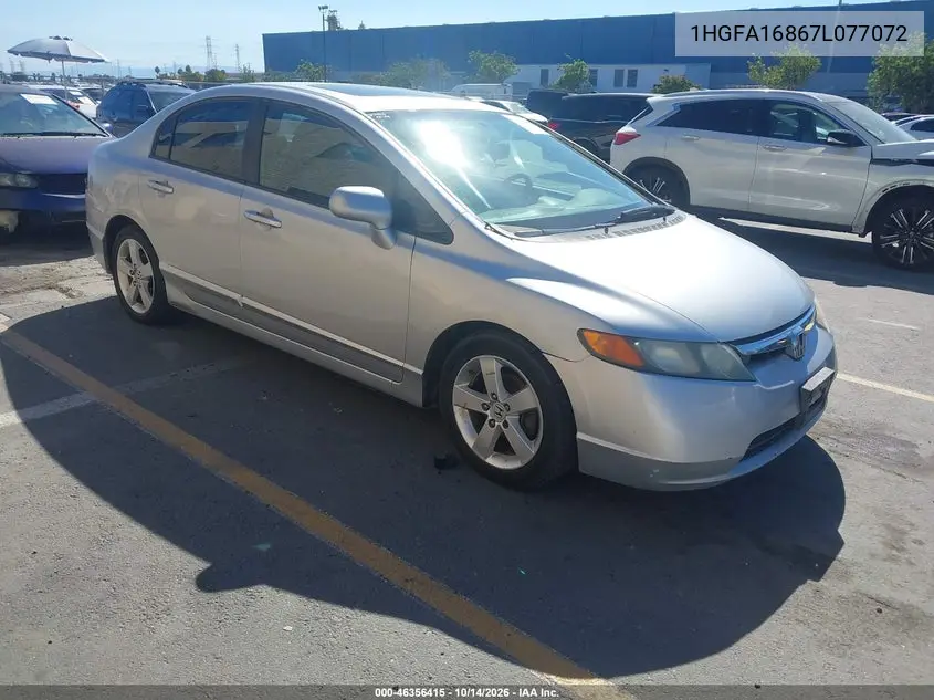 HONDA CIVIC 2007, VIN 1HGFA16867L077072