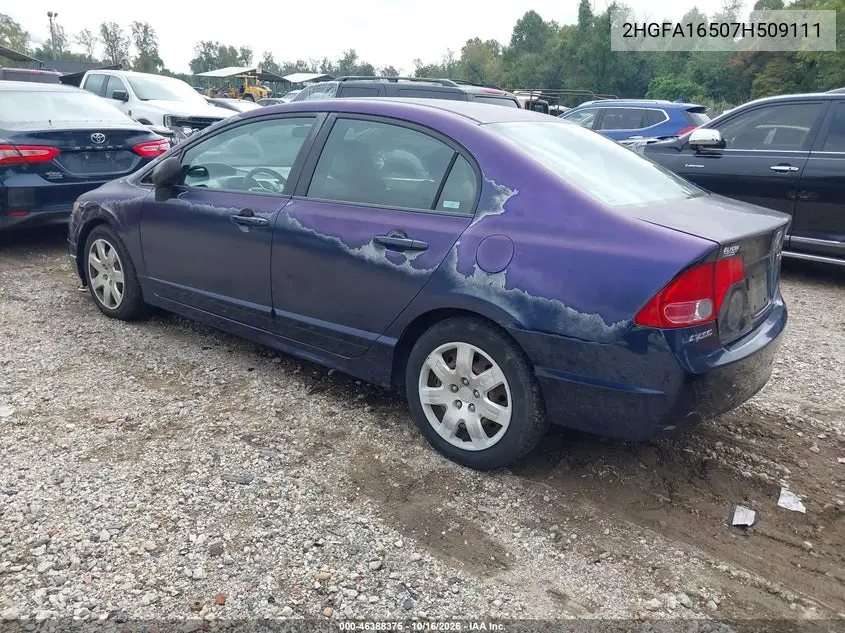 2007 HONDA CIVIC VIN 2HGFA16507H509111 — фото 3