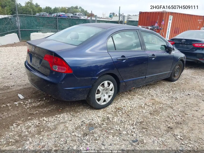 2007 HONDA CIVIC VIN 2HGFA16507H509111 — фото 4