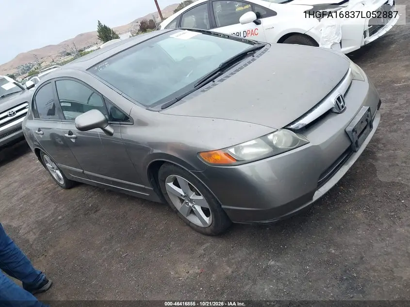HONDA CIVIC 2007, VIN 1HGFA16837L052887