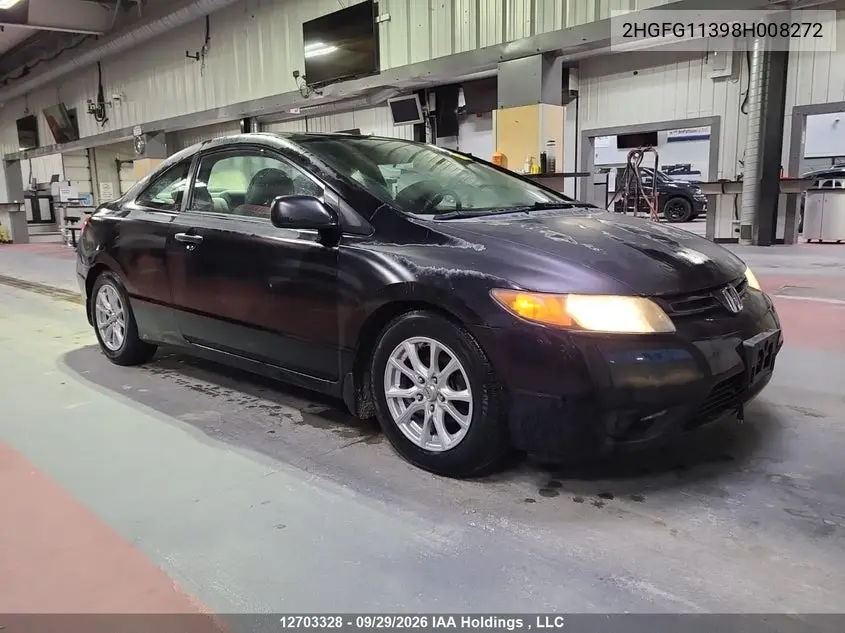 HONDA CIVIC 2008, VIN 2HGFG11398H008272