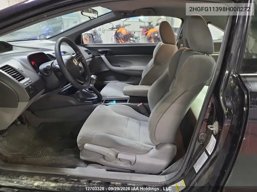 2008 HONDA CIVIC VIN 2HGFG11398H008272 — фото 16