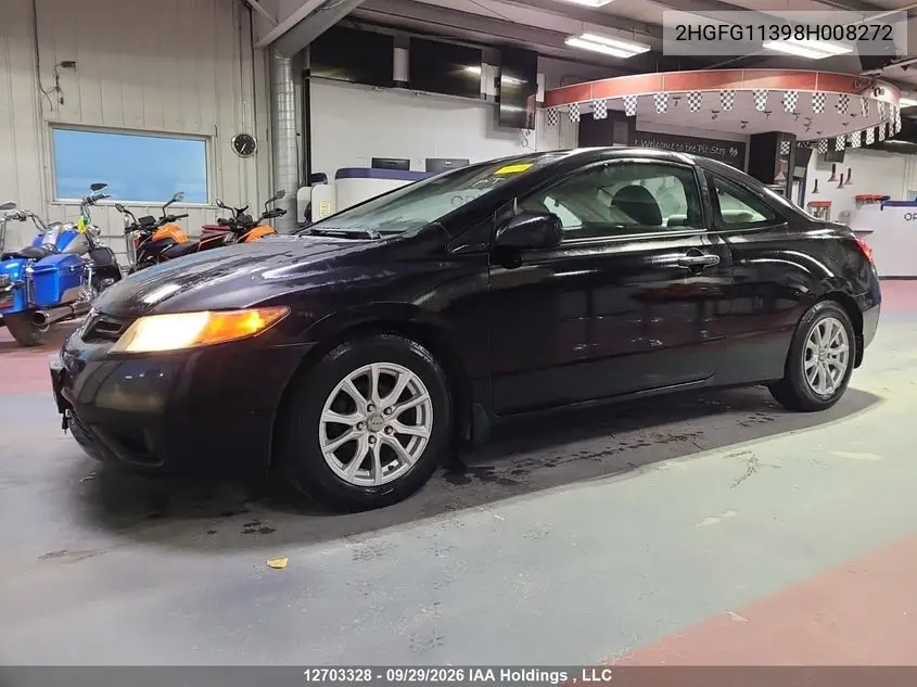 2008 HONDA CIVIC VIN 2HGFG11398H008272 — фото 2