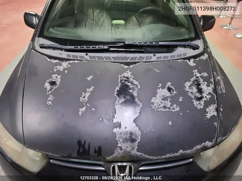 2008 HONDA CIVIC VIN 2HGFG11398H008272 — фото 8