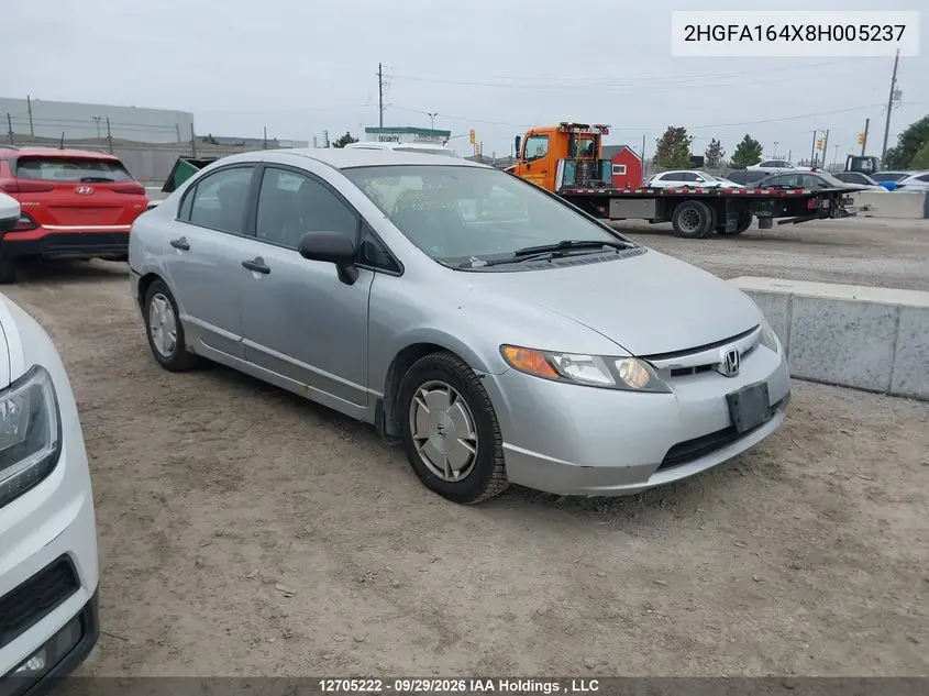 HONDA CIVIC 2008, VIN 2HGFA164X8H005237