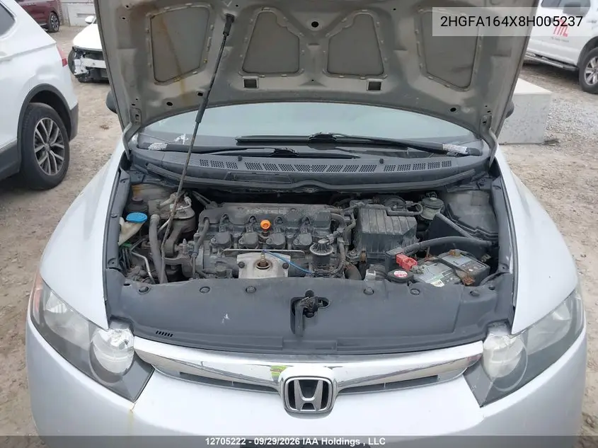 2008 HONDA CIVIC VIN 2HGFA164X8H005237 — фото 10