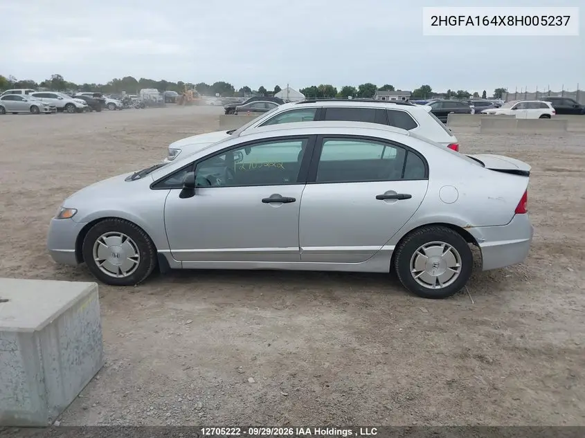 2008 HONDA CIVIC VIN 2HGFA164X8H005237 — фото 14