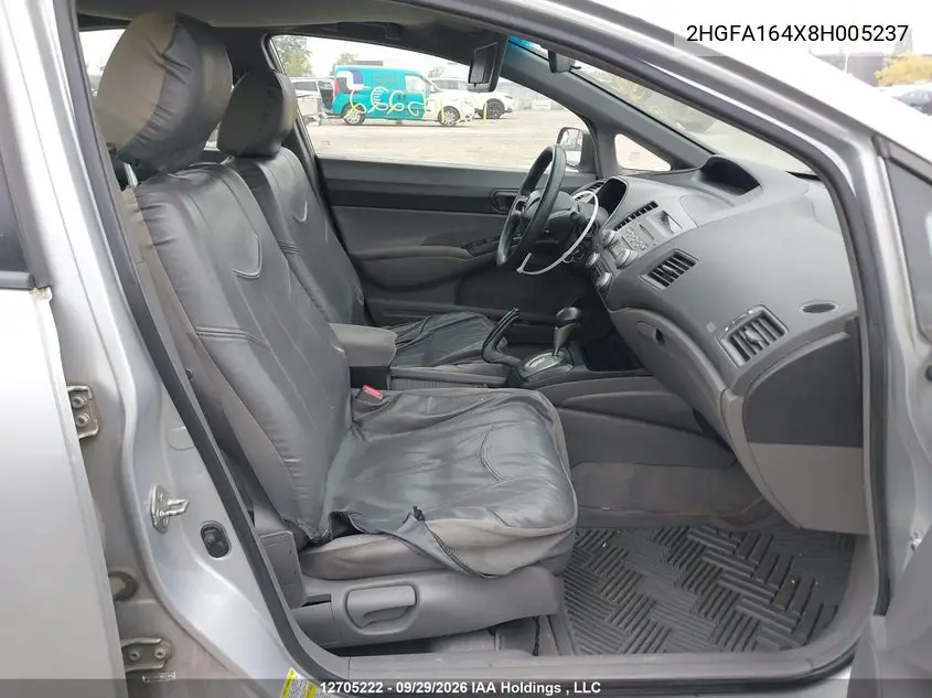 2008 HONDA CIVIC VIN 2HGFA164X8H005237 — фото 5
