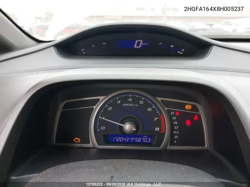 2008 HONDA CIVIC VIN 2HGFA164X8H005237 — фото 7