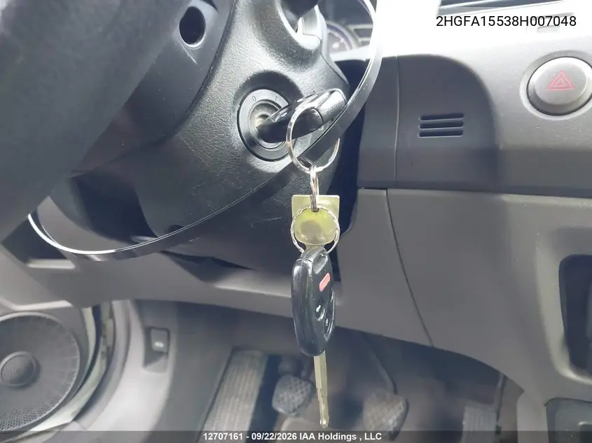 2008 HONDA CIVIC VIN 2HGFA15538H007048 — фото 11