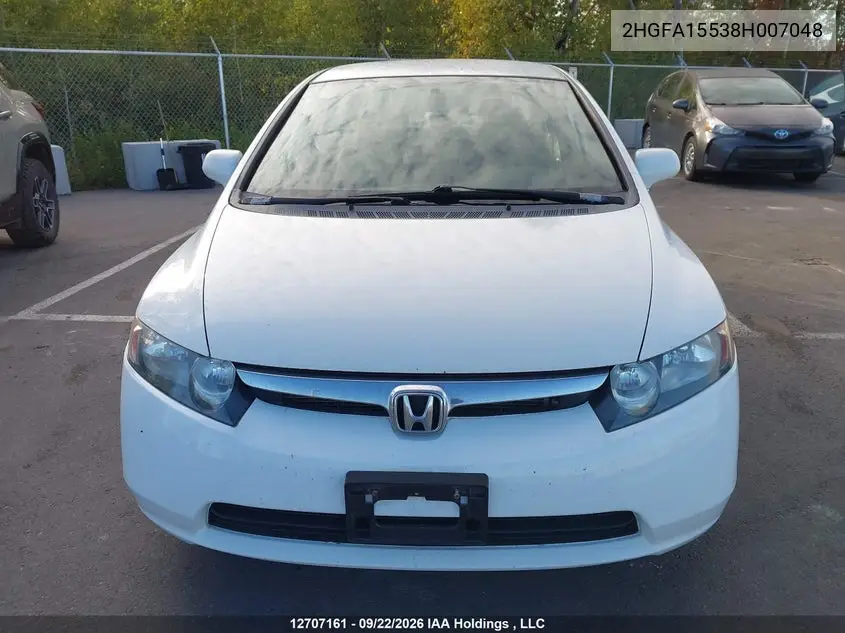 2008 HONDA CIVIC VIN 2HGFA15538H007048 — фото 12