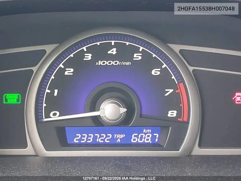 2008 HONDA CIVIC VIN 2HGFA15538H007048 — фото 15