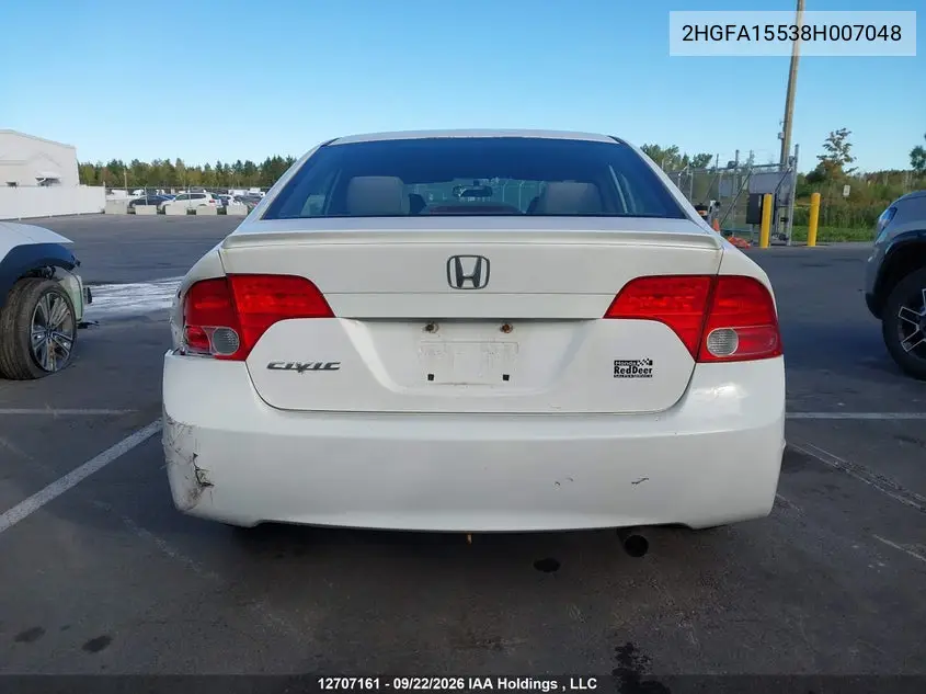2008 HONDA CIVIC VIN 2HGFA15538H007048 — фото 16