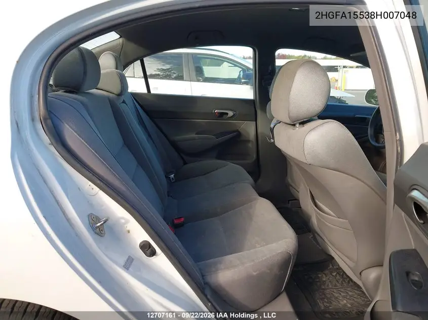 2008 HONDA CIVIC VIN 2HGFA15538H007048 — фото 8