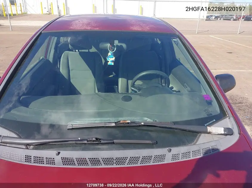 2008 HONDA CIVIC VIN 2HGFA16228H020197 — фото 16