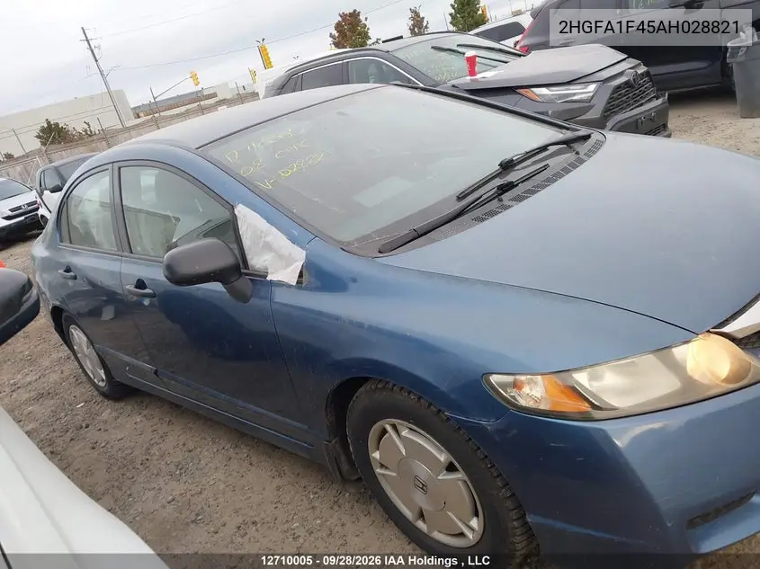 2008 HONDA CIVIC VIN 2HGFA1F45AH028821 — фото 13