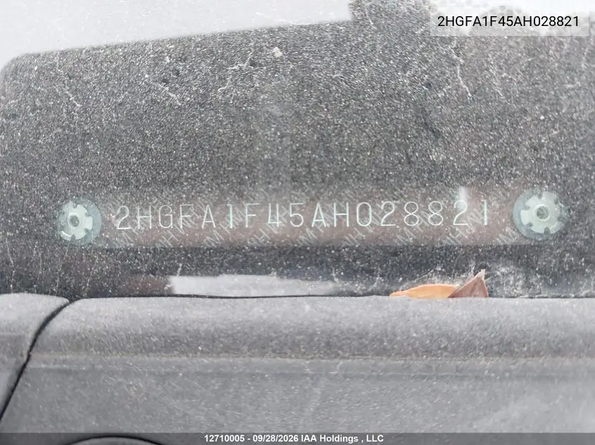 2008 HONDA CIVIC VIN 2HGFA1F45AH028821 — фото 17