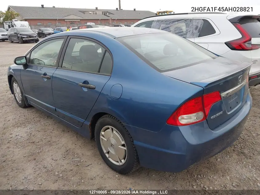 2008 HONDA CIVIC VIN 2HGFA1F45AH028821 — фото 3