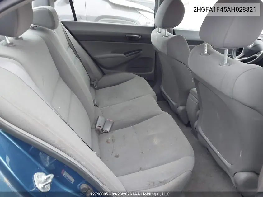 2008 HONDA CIVIC VIN 2HGFA1F45AH028821 — фото 8