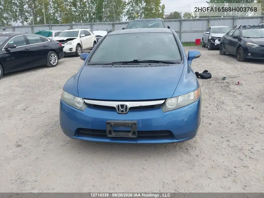 2008 HONDA CIVIC VIN 2HGFA16588H003768 — фото 12