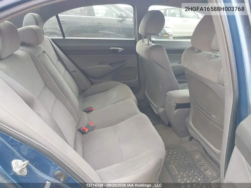 2008 HONDA CIVIC VIN 2HGFA16588H003768 — фото 8