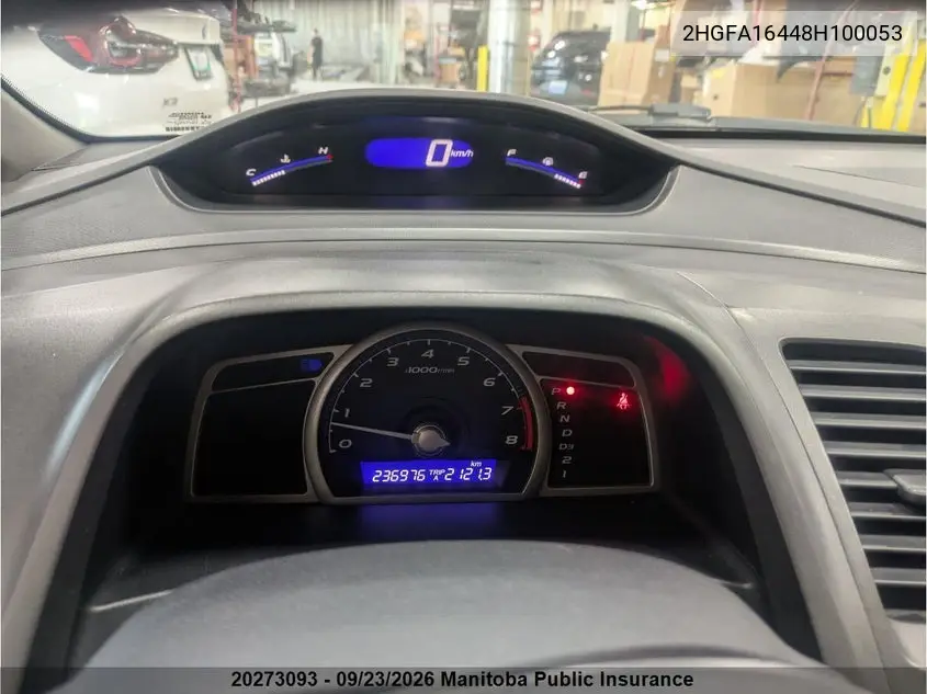 2008 HONDA CIVIC VIN 2HGFA16448H100053 — фото 4